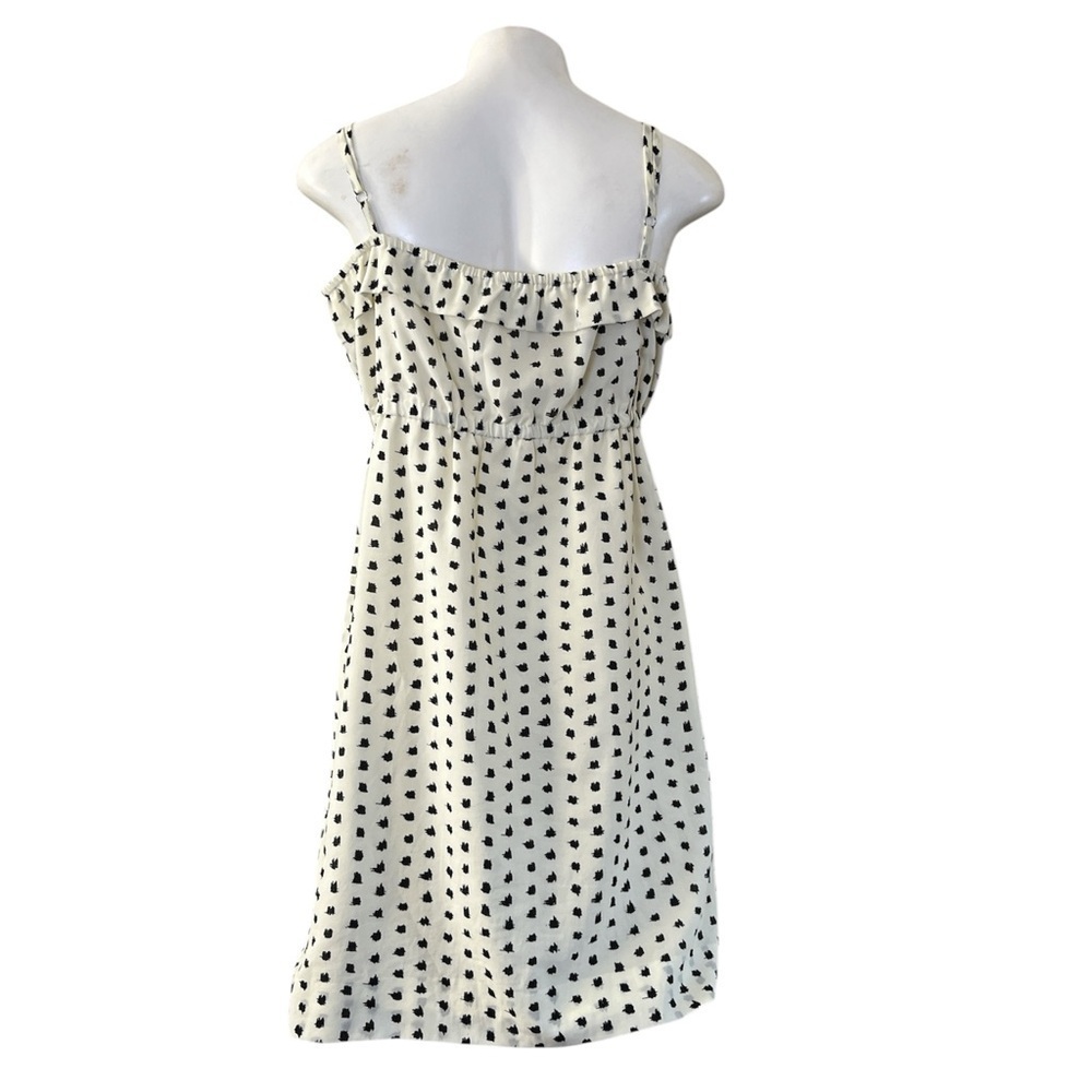 J.Crew Factory Candace Ink Dot Ruffle Mini Dress - White/Black M - Picture 4 of 10
